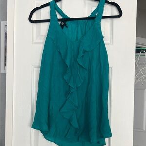 NWOT Teal Sleeveless Ruffle Top